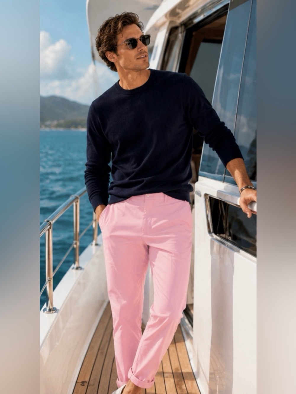 J.Crew Sutton Slim Chino Pink Men’s Pants Size 34 Brand New Preppy